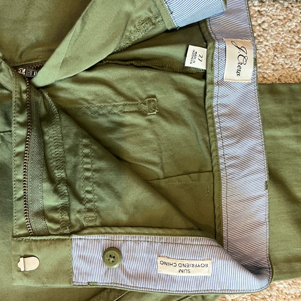 J. Crew Olive Chino Trousers